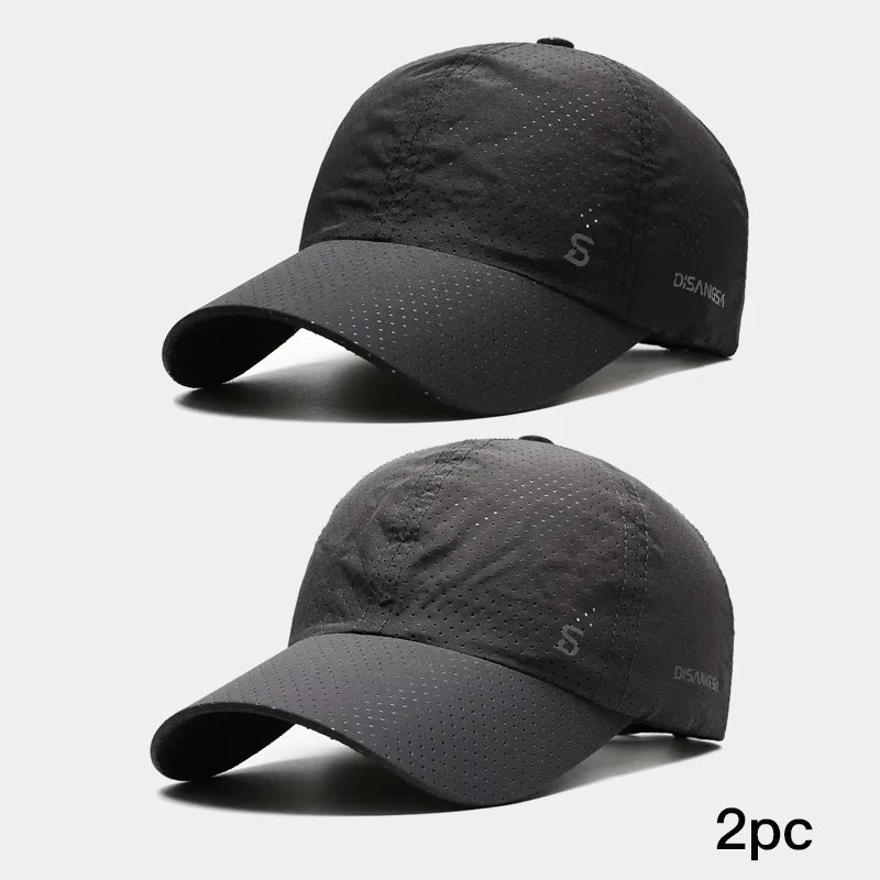 Quick-Dry Fishing Cap – Lightweight Breathable Baseball Hat Black Dark gray Adjustable Nova Fishing & Outdoors