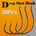 Nova Drop Shot Hooks – Bulk High Carbon Steel Worm Hooks for Bass & Perch (50pc)