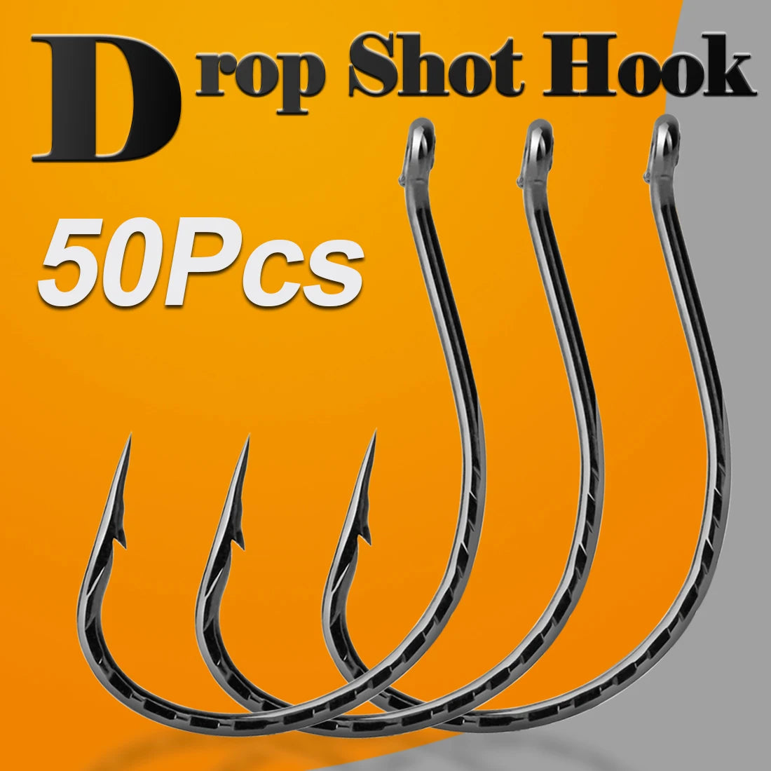 Nova Drop Shot Hooks – Bulk High Carbon Steel Worm Hooks for Bass & Perch (50pc)