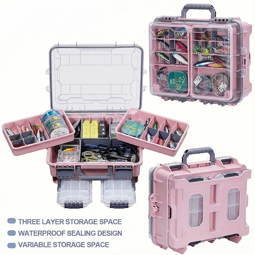 Nova Professional Waterproof Fishing Tackle Box – Compact, Durable Organizer in Pink Nova Fishing & Outdoors