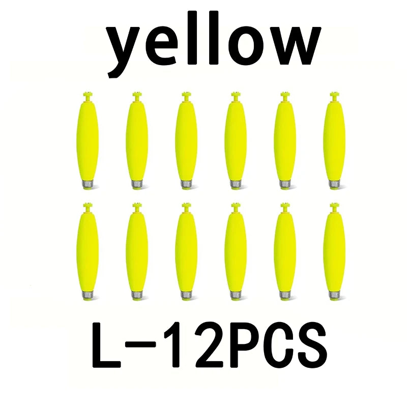 Nova Weighted Snap-On Corks – EVA Foam Peg Floats for Crappie & Panfish (12-Pack) L yellow Nova Fishing & Outdoors