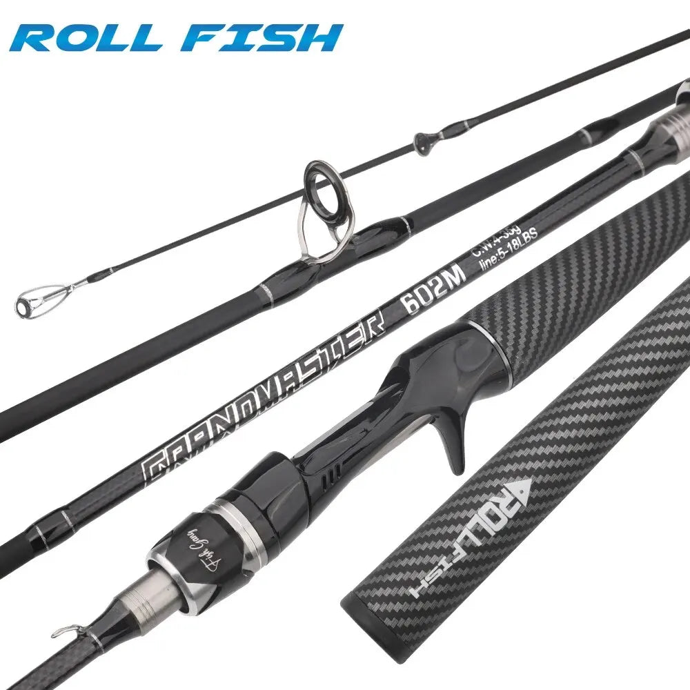 ROLLFISH Power M Spinning Casting Fishing Rods Freshwater Saltwater Carbon Lure Fishing Rod Bass Fishing Fast Action 1.8-2.7M Spinning 2.7m Nova Fishing & Outdoors