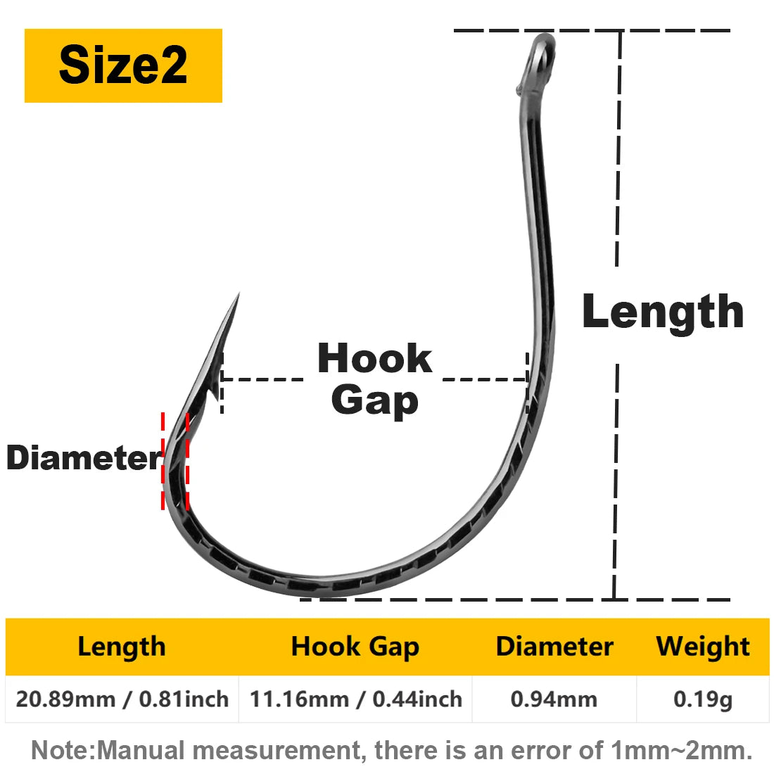 Nova Drop Shot Hooks – Bulk High Carbon Steel Worm Hooks for Bass & Perch (50pc) Size2 Nova Fishing & Outdoors