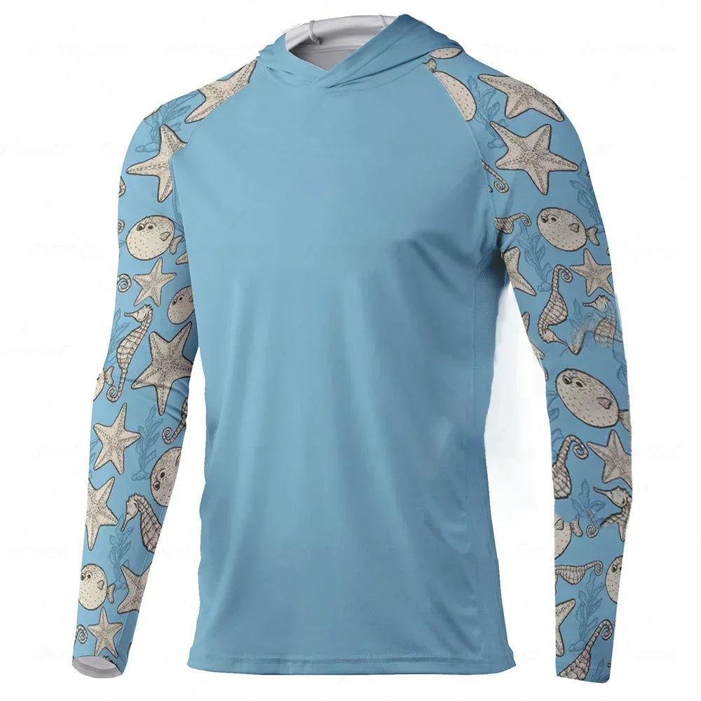 UPF 50+ UV Protection Long Sleeve Hooded Fishing Shirt TM689 Nova Fishing & Outdoors