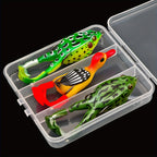 Nova 3Pcs Premium Topwater Frog & Duck Shaped Fishing Lures Set with Tackle Box Soft Baits for Bass
