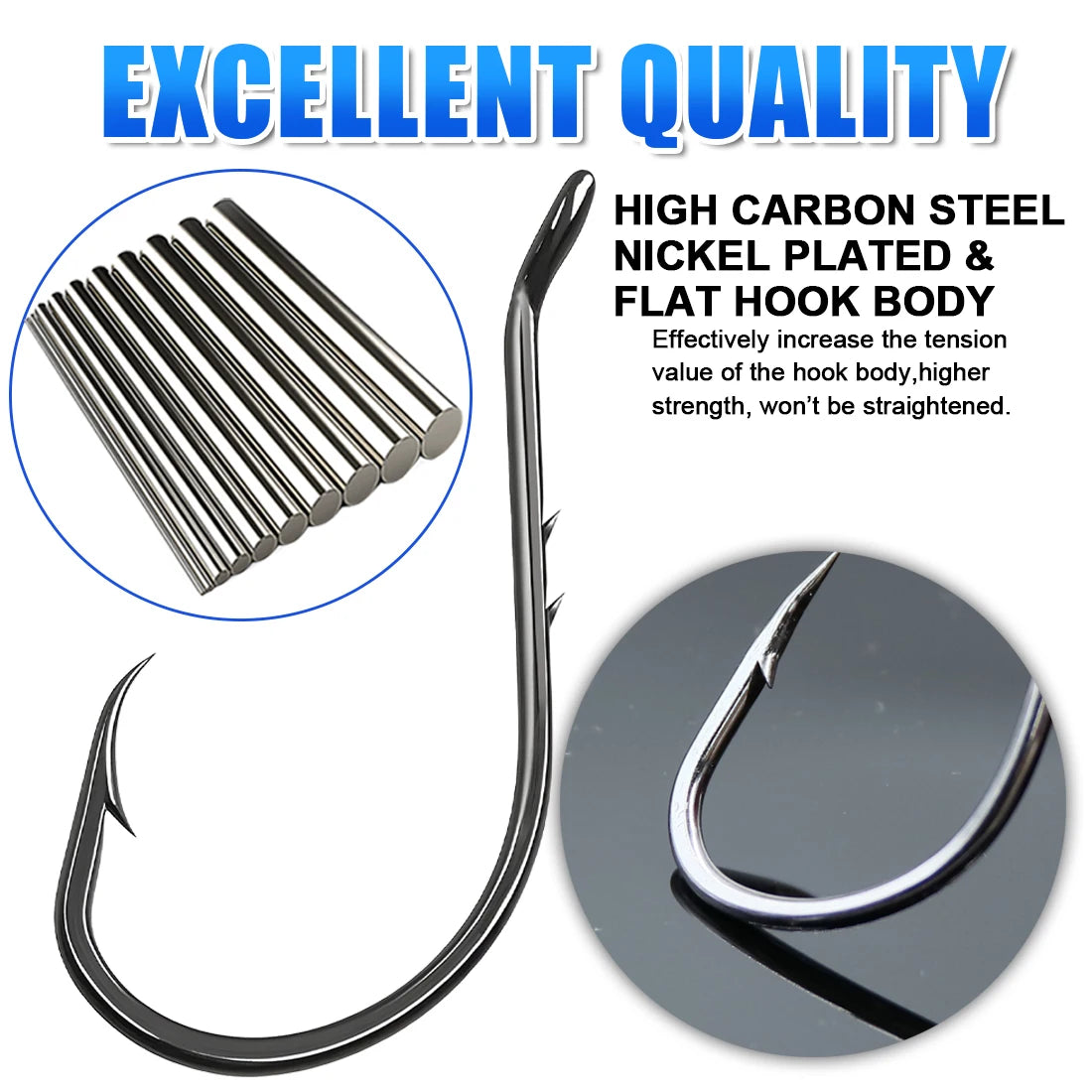 Nova Octopus Baitholder Hooks – 2X Sharp Barbed Beak Hooks, Closed Eye Saltwater (50pc)