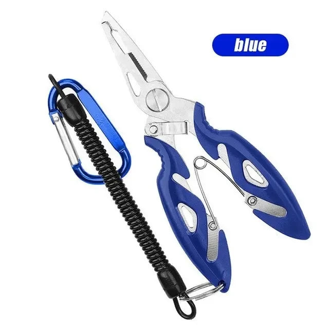 Nova Multifunctional Fishing Pliers Aluminum Alloy Braid Line Cutter Hook Remover Tool with Lanyard blue 2 Nova Fishing & Outdoors