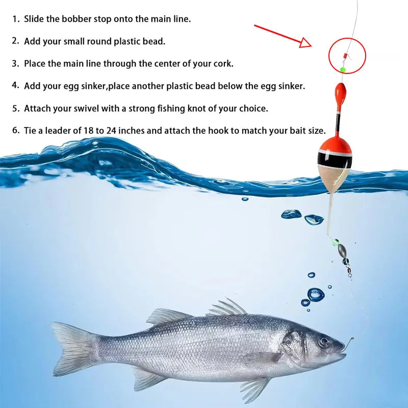 Nova Bobber Stops & Beads Kit – Slip Knot Stoppers for Float Fishing (50/100pc)