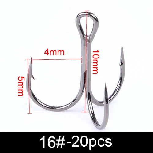 Nova Super Sharp Treble Hooks – High Carbon Steel Barbed Lure Hooks, Sizes 3/0–#14 (10/20-Pack) 16 Nova Fishing & Outdoors
