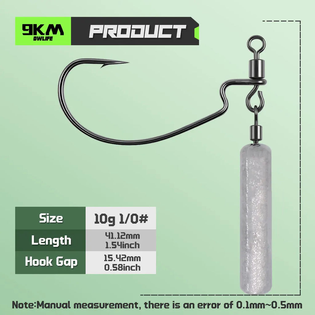 Nova Drop Shot Rig Kit – Pre-Weighted EWG Hooks with Sinker for Bass (5-Pack)