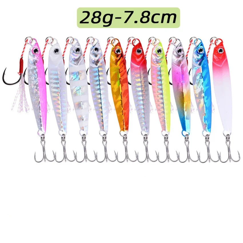 Saltwater Metal Jigs 5-8pc Set – Shore & Deep Water Casting Lures 28G Nova Fishing & Outdoors
