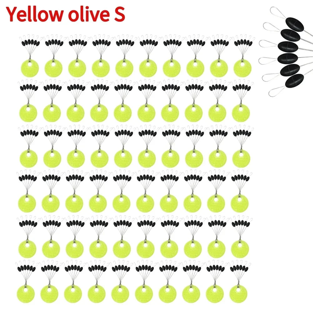 Nova Rubber Space Beans – Oval & Column Bobber Stops for Float Fishing (60pc) Yellow olive S Nova Fishing & Outdoors
