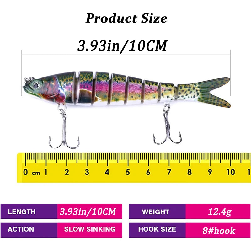 Hyper-Realistic 8-Segment Jointed Swimbait – Life-Like Sinking Action Nova Fishing & Outdoors