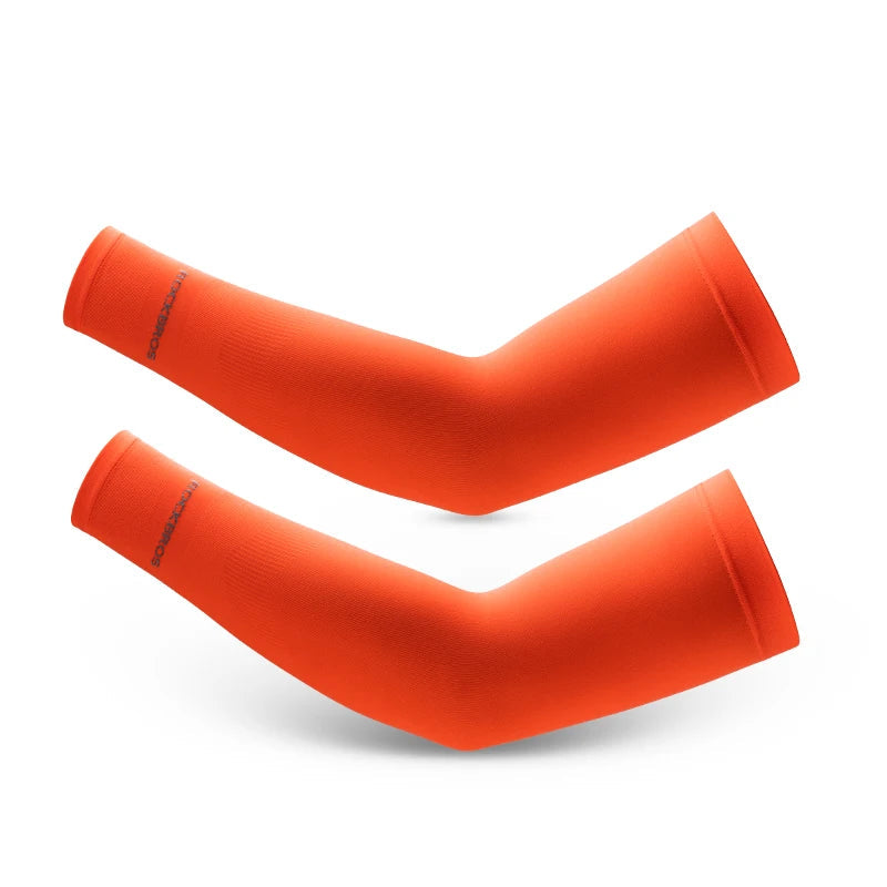 Nova Ice Silk Arm Sleeves – Breathable UV Sun Protection Orange One Size Nova Fishing & Outdoors