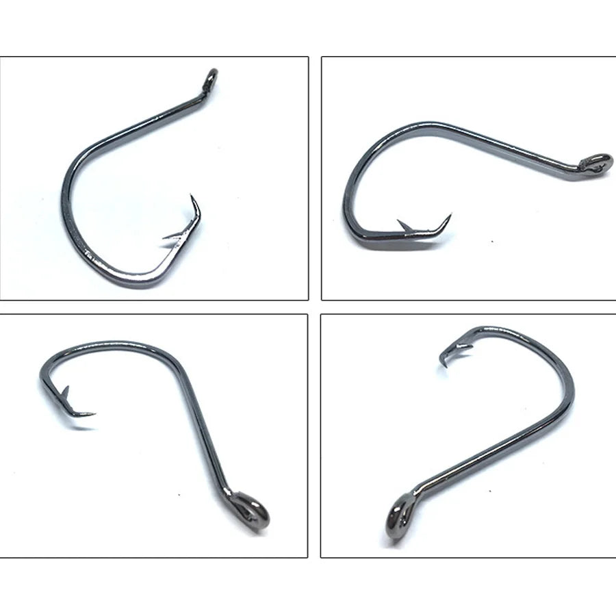 Nova Octopus Circle Hooks – Offset Beak Point, Sizes 1/0–10/0, High Carbon Steel (50-Pack)