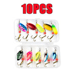 Nova Metal Spoon Spinner Fishing Lure Set - 16pcs Inline Waterdrop Crankbaits with Treble Hooks and Storage Case, Multi-Color