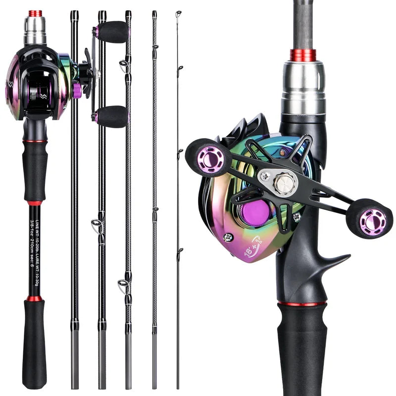 Nova Pro-Series BaitCasting Combo – 1.8m/2.1m Carbon Fiber Rod & 7.2:1 High-Speed Reel Nova Fishing & Outdoors
