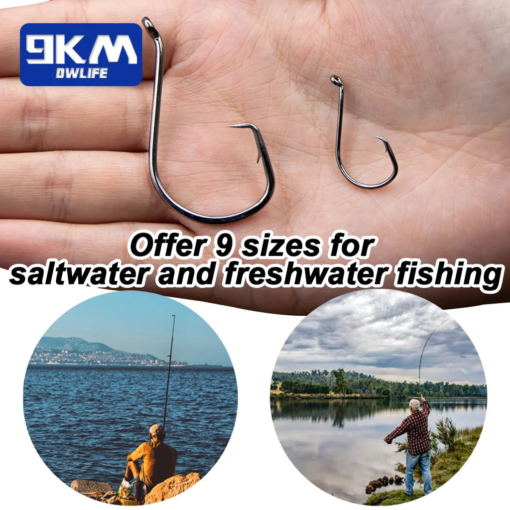 Nova Circle Hook Kit – 90-210pc Offset Saltwater & Surf Hook Assortment Box