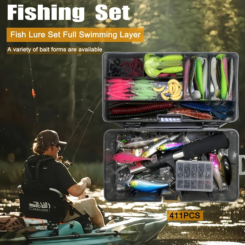 Nova 411-Piece Lure Kit – Complete Tackle Box for Trout, Pike & Bass