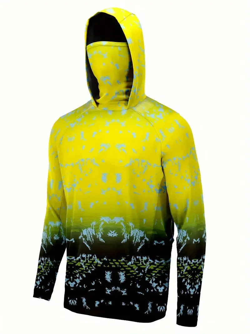 Nova Men's Sun Protection Fishing Hoodie - Breathable Outdoor Summer Performance Shirt with Integrated Face Mask MZ-148 Nova Fishing & Outdoors
