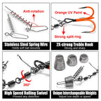 Nova Stinger Rig Kit – UV 2X Treble Hooks with Weighted Swivel for Pike & Bass Swimbaits