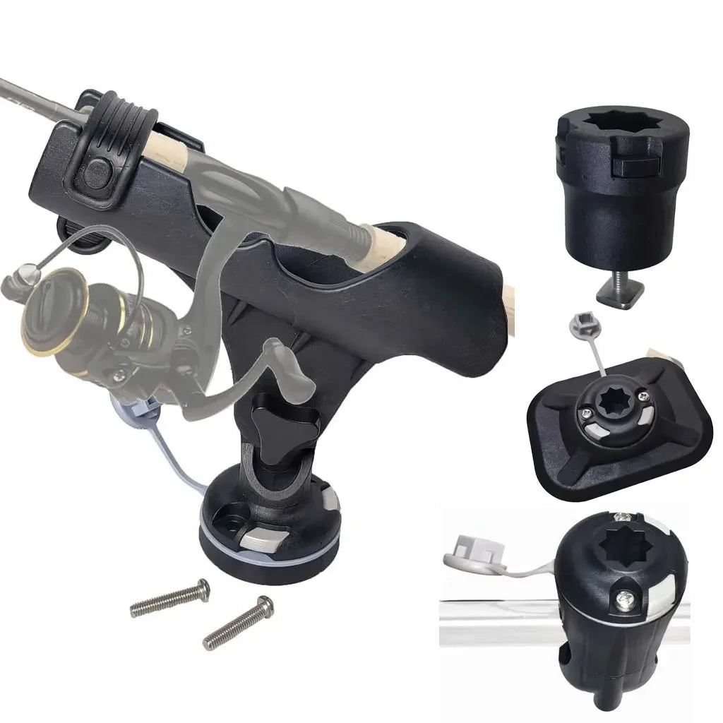 Fishing Rod Holder for Kayak Marine Boat PVC Inflatable Boat Hand Rail Dinghy Raft Boat Fishing Rod Holder on Sliding Rail Nova Fishing & Outdoors