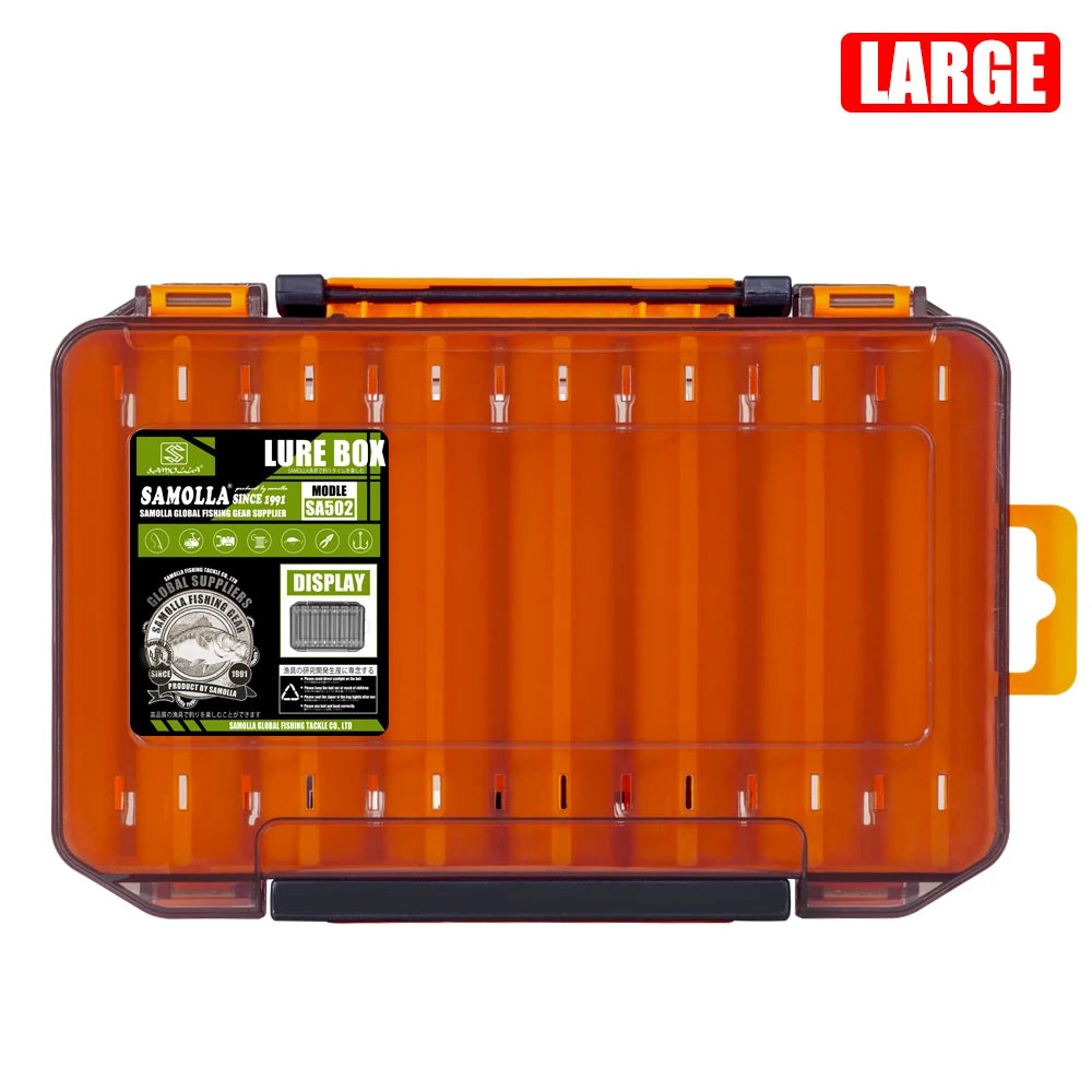Dual-Compartment Tackle Box – Lure & Bait Storage Orange Large Nova Fishing & Outdoors