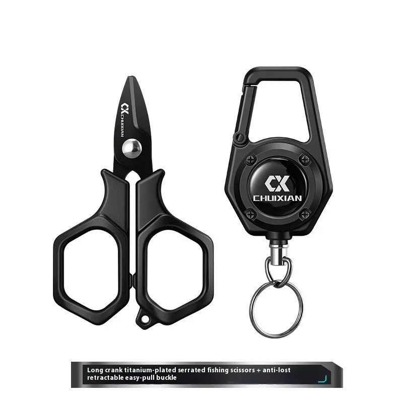 Titanium Plated Fishing Scissors – PE Braid Line Cutter - Titanium Coated Short mouth set Nova Fishing & Outdoors