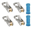 Heavy-Duty Retractable Rope Tensioner for Camping & Gear Silver 4pcs Nova Fishing & Outdoors