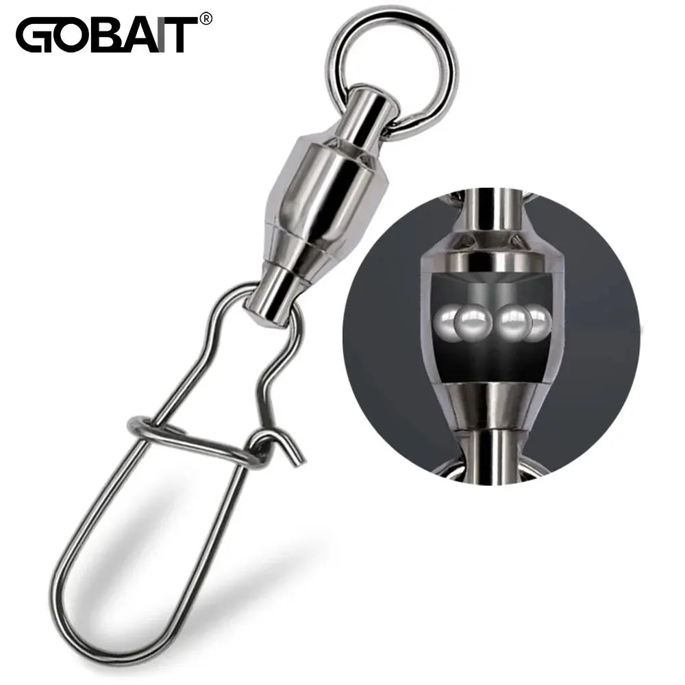 20-Piece Swivel Snap Connectors with Ball Bearing Rolling Ring - 20Pc Ball Bearing Nova Fishing & Outdoors