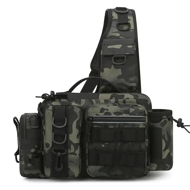 Nova Multi-Functional Fishing Tackle Backpack - Waterproof Sling Bag with Rod Holder & Gear Storage Black CP Nova Fishing & Outdoors