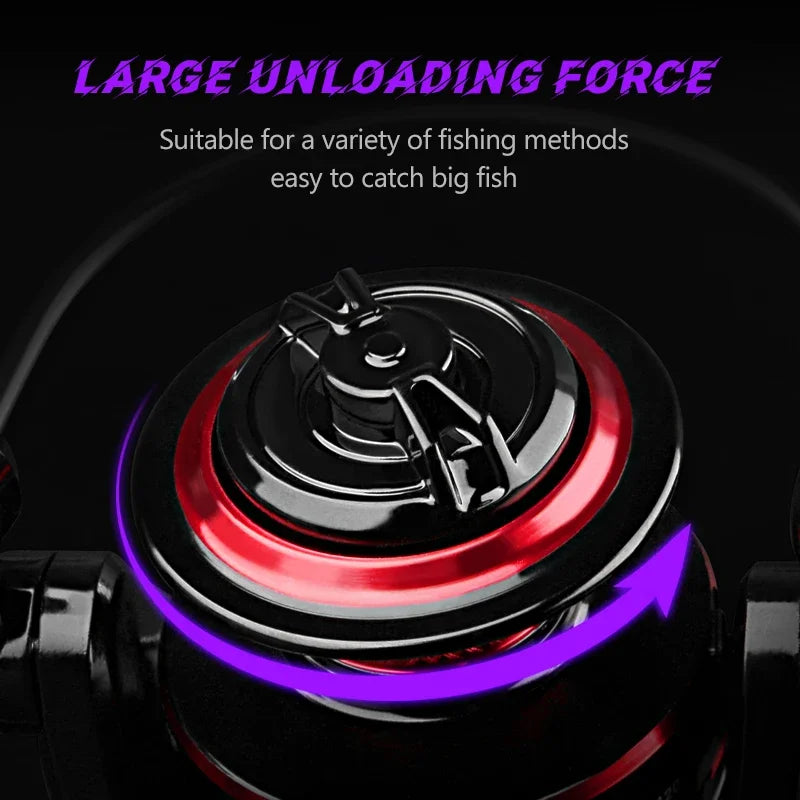 DEUKIO Fishing Reel 2000-7000 Max Drag 12KG Spinning Reels Metal Spool carretilhas de pesca Reel for Fishing Accessories Peche Nova Fishing & Outdoors