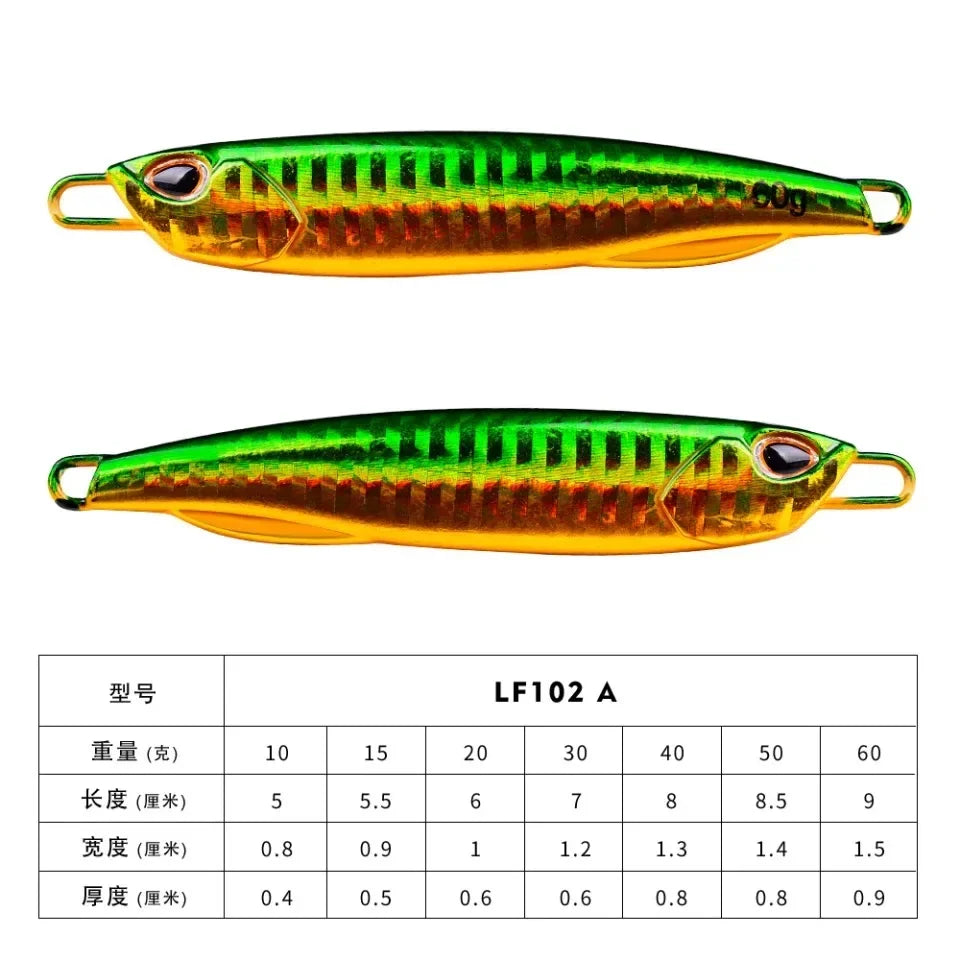 Baitcaster Practice Plug Set – 10-60g Metal Jigs for Casting Drills A (No Hook) Nova Fishing & Outdoors