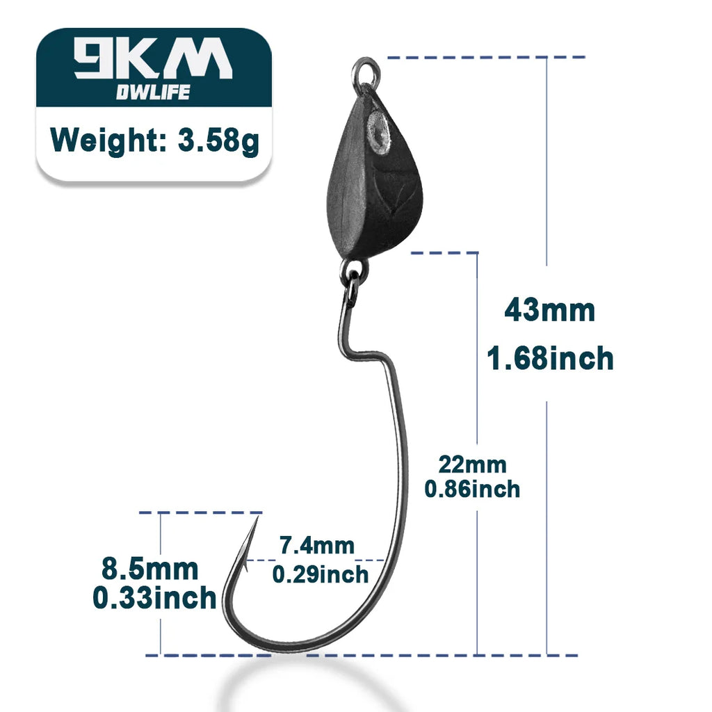 Nova EWG Jig Head Hooks – Weedless Wide Gap Offset Heads for Texas Rigs (10/20-Pack)