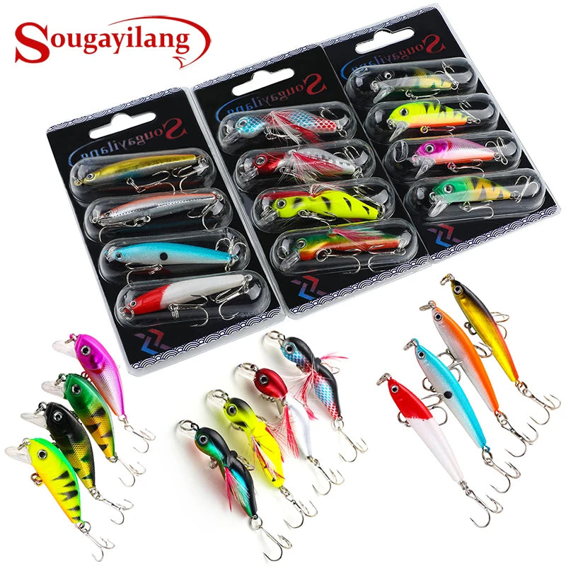 Fishing Bait Set 4PCS Wobbler Anti-corrosion Hook Bass Fishing Lure Nova Fishing & Outdoors