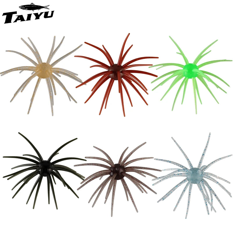 Nova Floating Sea Urchin Soft Lure Set - 2Pcs Radical Spined Finesse Lures - Tear-Resistant TPE Bionic Bait