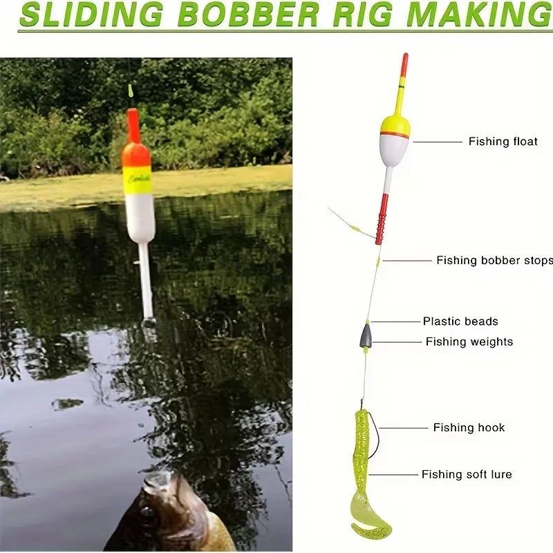 Nova Bobber Stops & Beads Kit – Slip Knot Stoppers for Float Fishing (50/100pc)