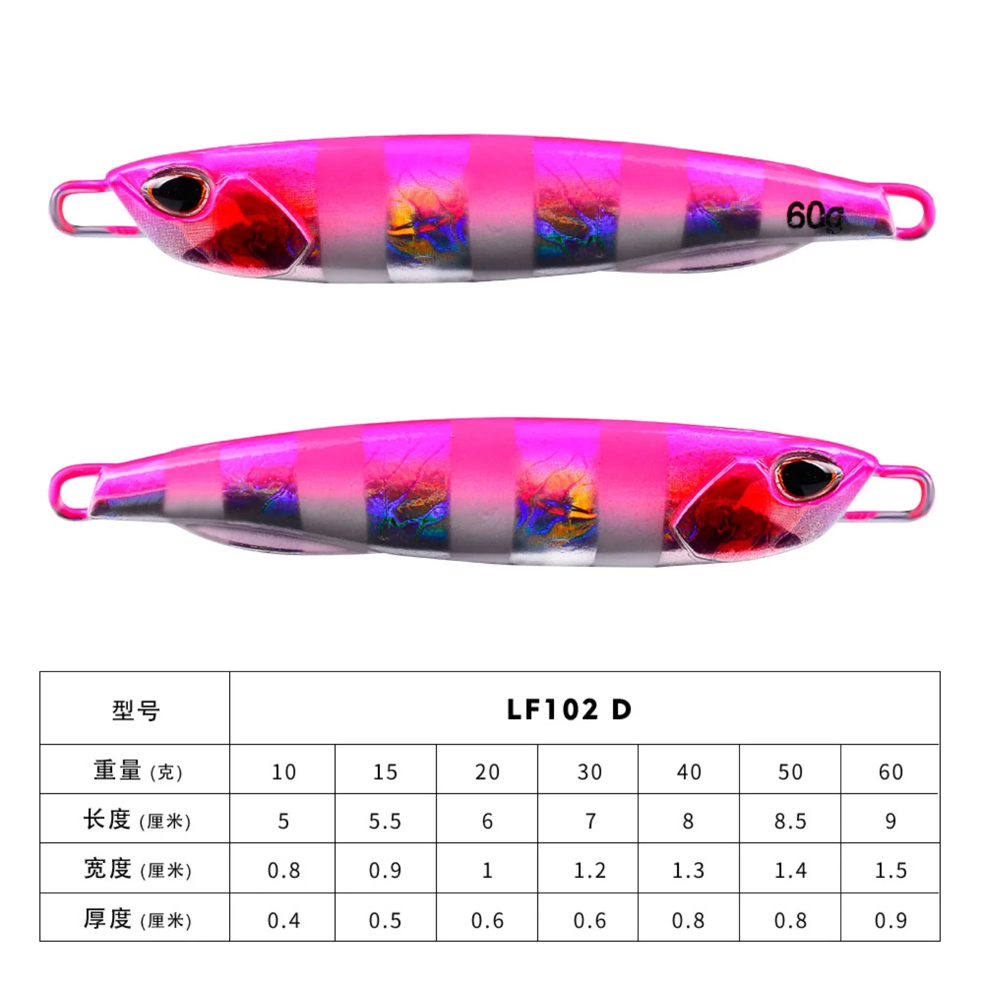 Baitcaster Practice Plug Set – 10-60g Metal Jigs for Casting Drills D (No Hook) Nova Fishing & Outdoors