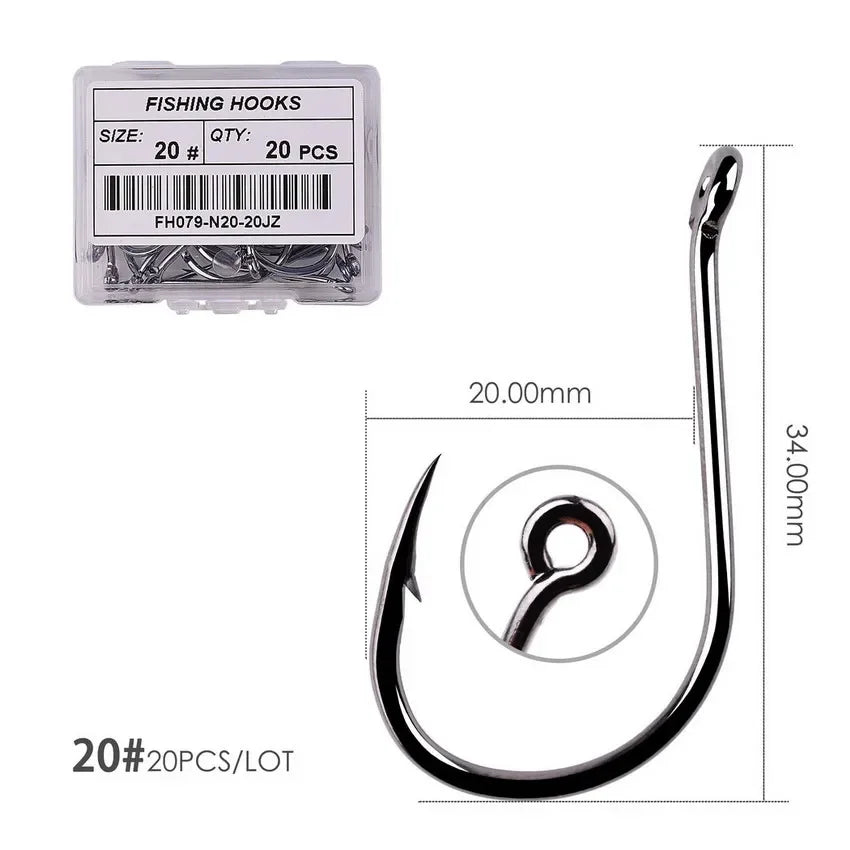Nova Offset Circle Hooks – Sizes #1 to 5/0, Live Bait Fishing Hooks (20/50 Pack) Size 20 - 20pc Nova Fishing & Outdoors