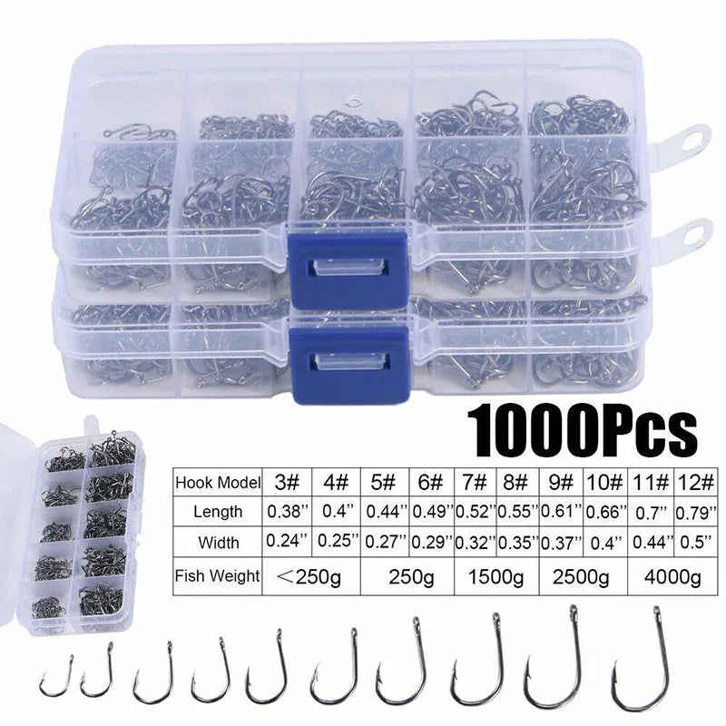 Fishing Hooks Carbon Steel Strong Sharp Silver Circle Fishhook 3#-12# Nova Fishing & Outdoors