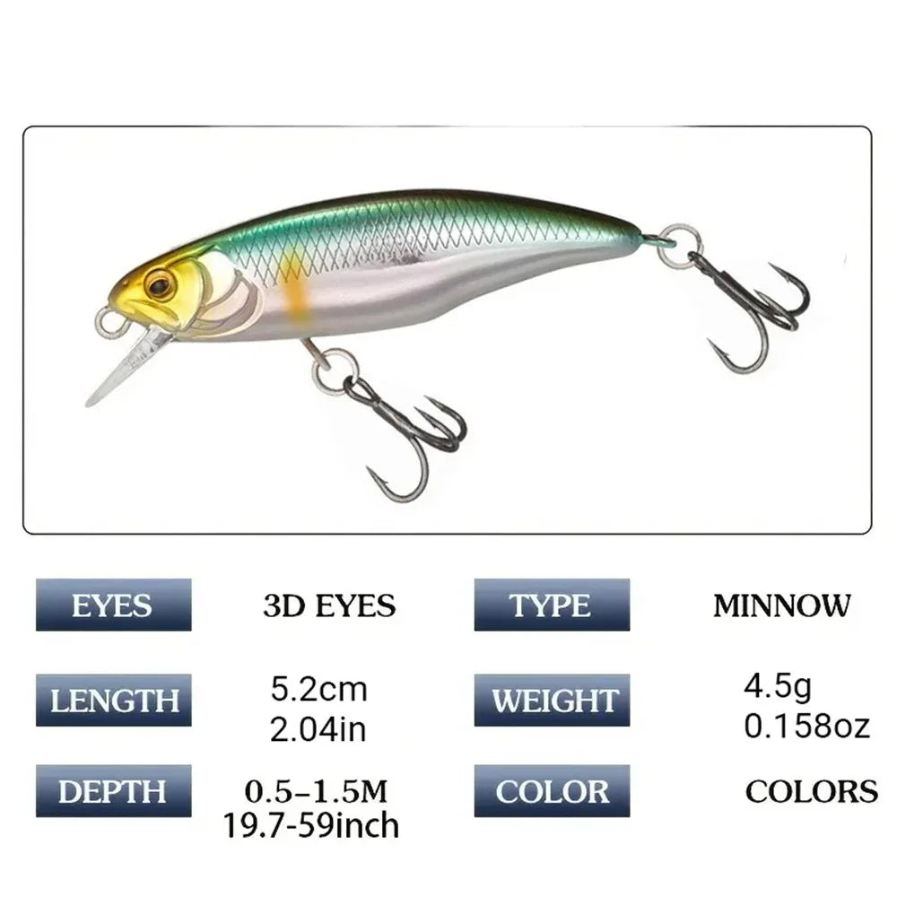 52mm Sinking Minnow Jerkbait – Hard Bait for Bass & Pike - 52Mm 4 5G