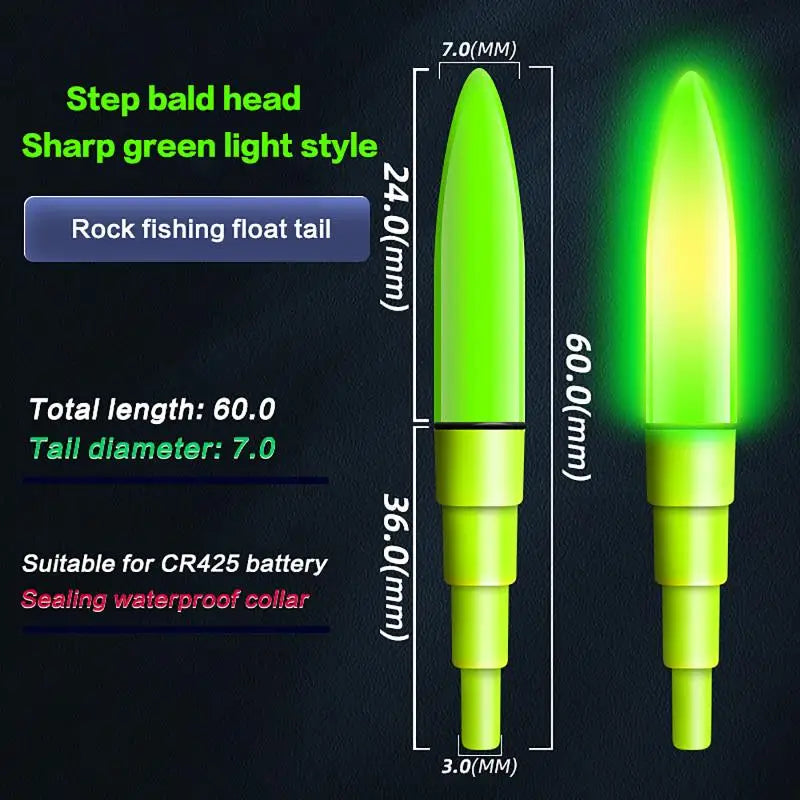 Nova LED Night Fishing Lights – Clip-On Rod Tip & Float Lights, Battery Included (5-Pack) Pointed 5pcs Green Nova Fishing & Outdoors