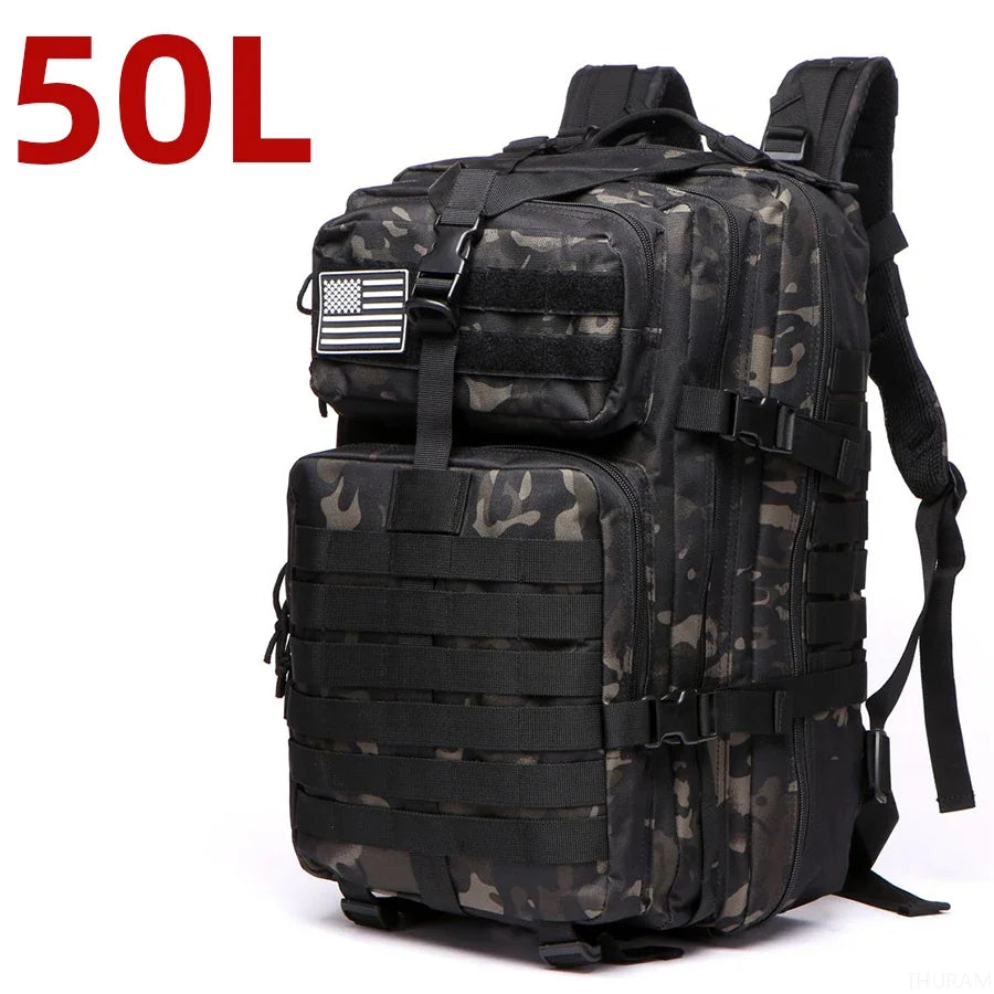 50L Waterproof Dry Bag Rucksack for Fishing & Camping 50L (Camo Black) Nova Fishing & Outdoors