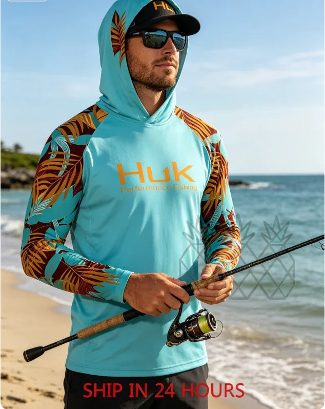 Nova Men's UPF 50+ Fishing Hoodie – Long Sleeve Sun Protection Shirt
