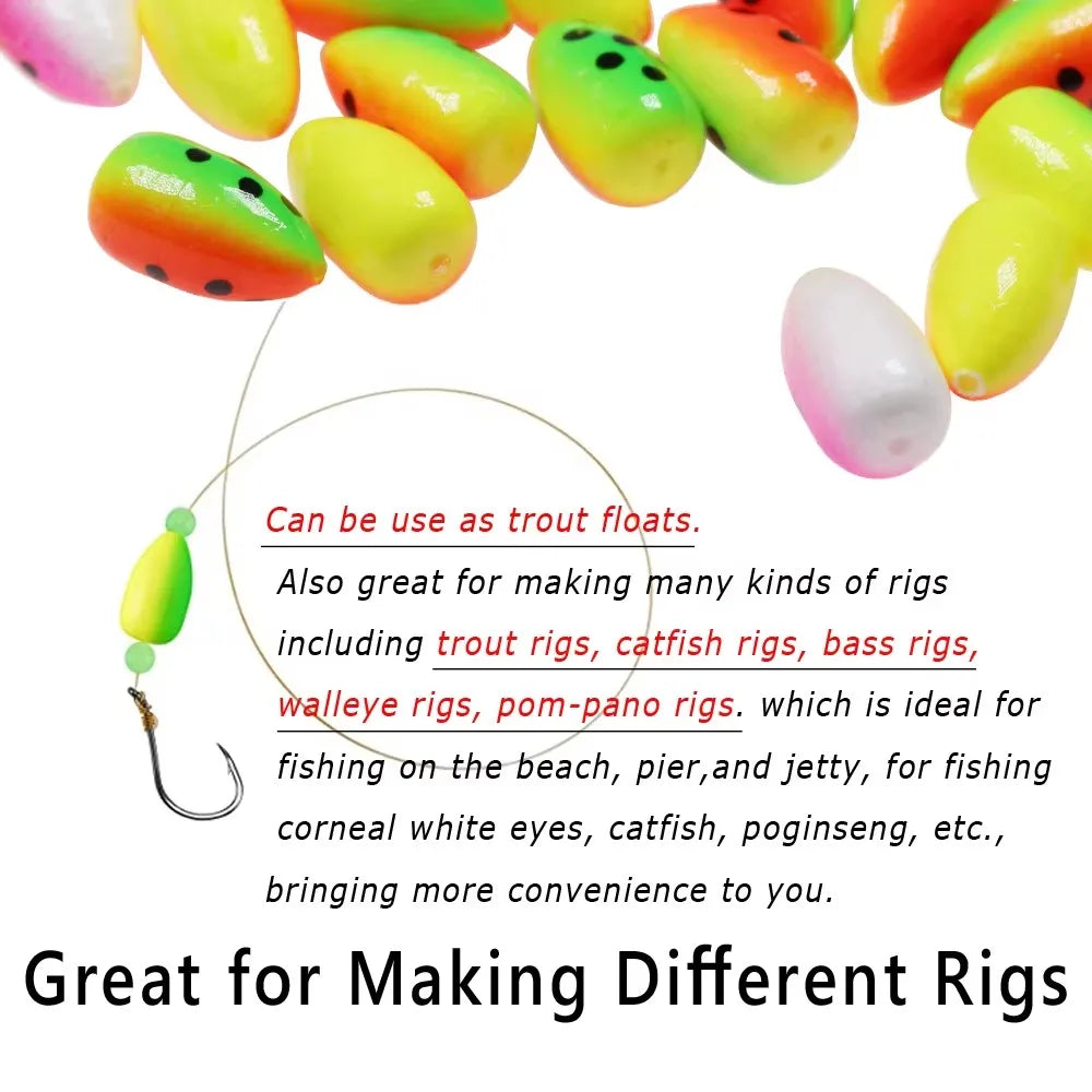 Nova Foam Float Buoys – Bullet & Oval Rig Floats for Pompano & Surf Fishing (20pc)