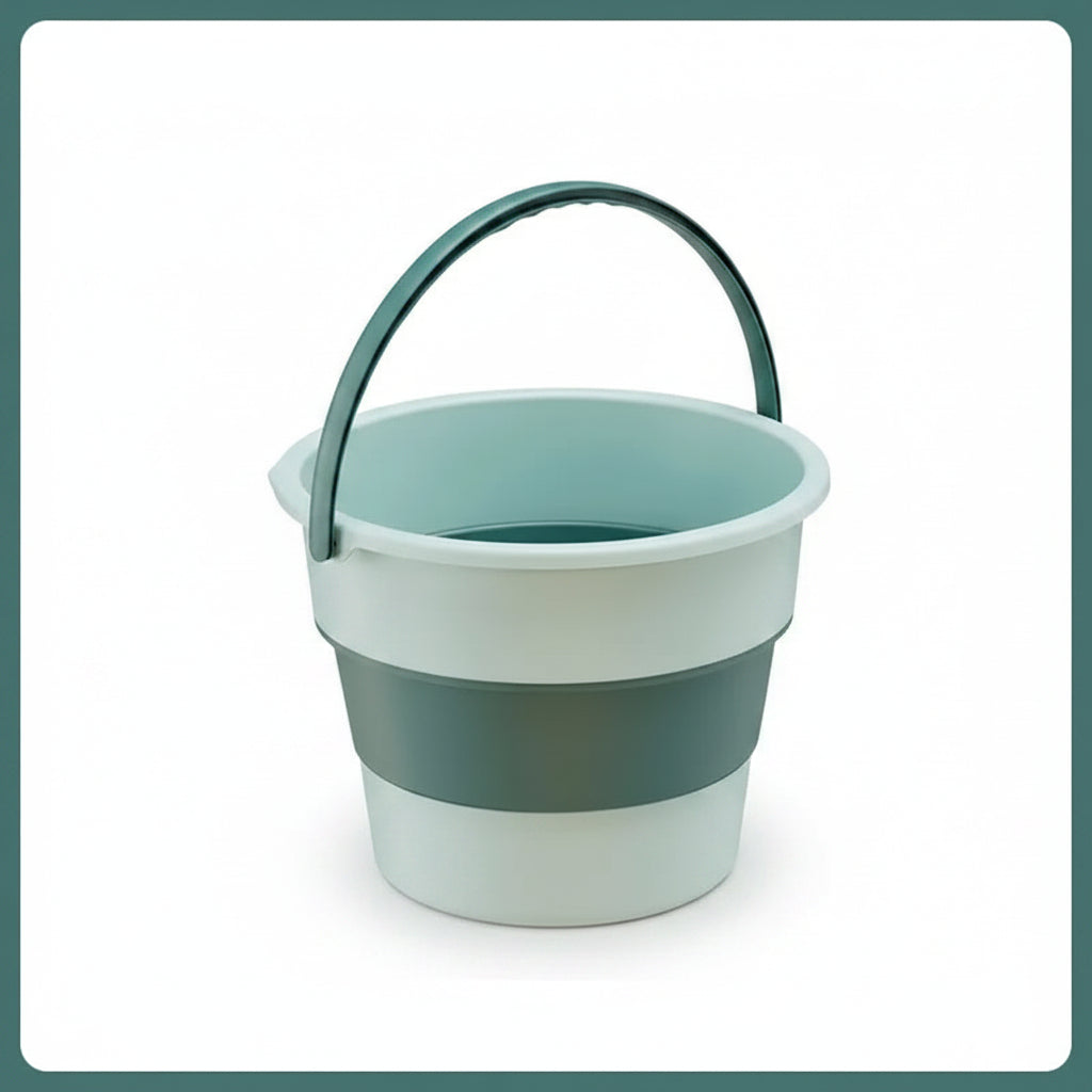 Collapsible Fishing Water Bucket – 5L, 10L & 17L Portable Folding Container Green-10L Nova Fishing & Outdoors