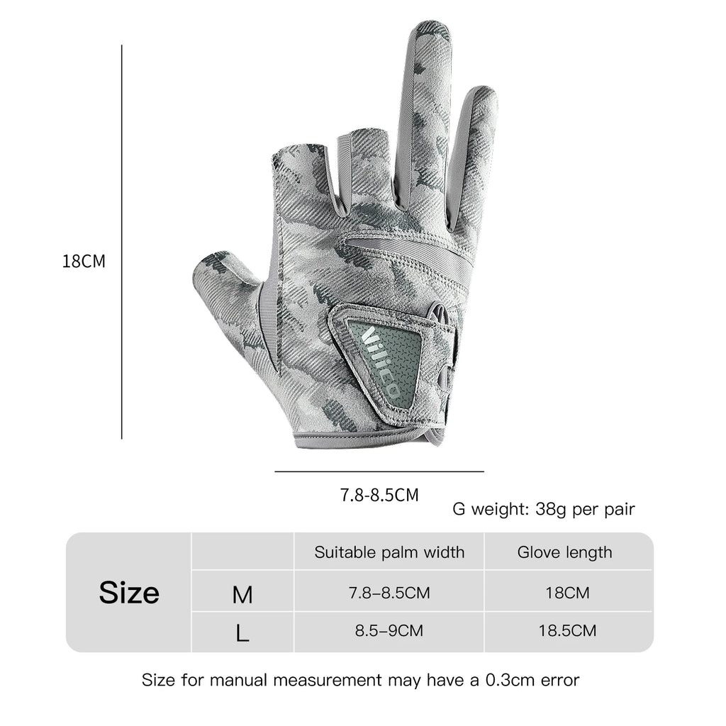 Nova Sun Protection Fishing Gloves – Breathable Anti-Slip Three-Finger Gloves for Men
