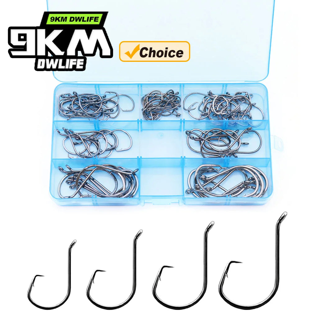 Nova Circle Hook Kit – 90-210pc Offset Saltwater & Surf Hook Assortment Box