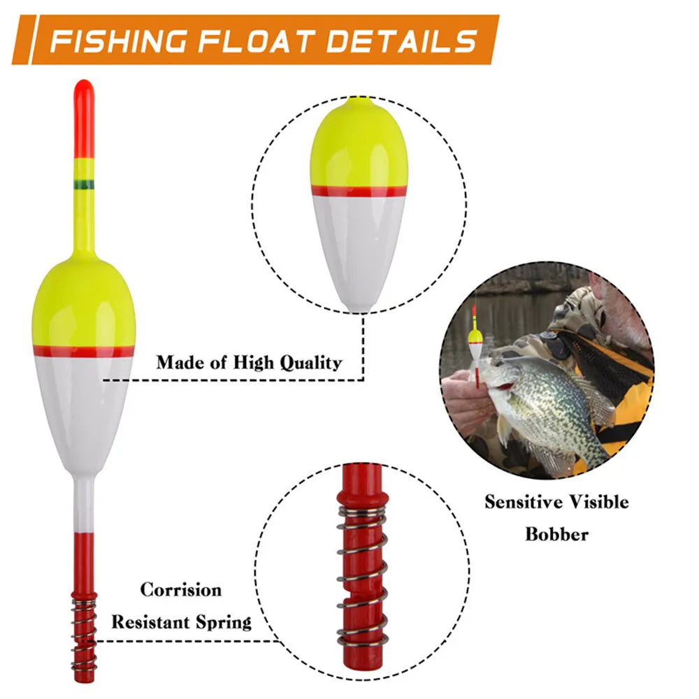 Nova Wood Slip Bobbers – Spring Stick Floats for Crappie & Panfish (5-Pack)