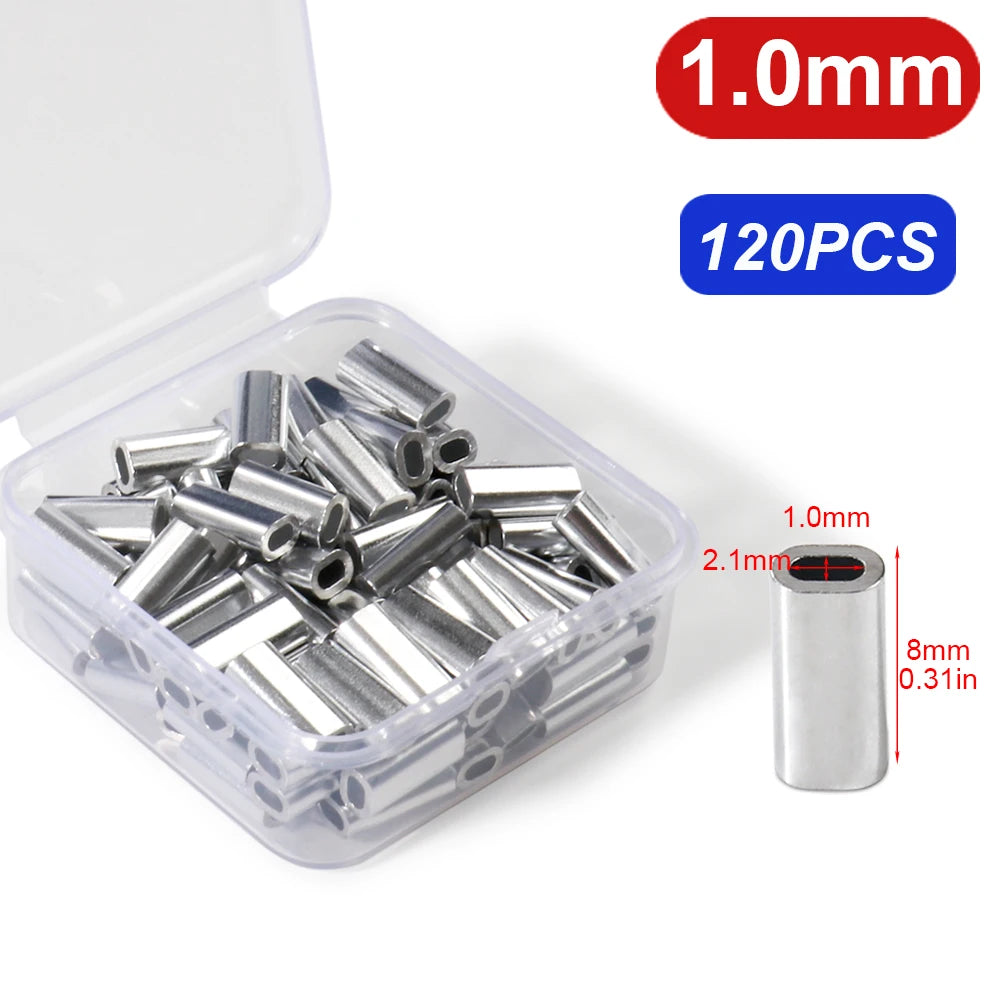 Nova Aluminum Crimp Sleeves – Oval & Round Leader Crimps for Wire Rigs (120pc Box) 1x8mm Oval 120Pcs Nova Fishing & Outdoors
